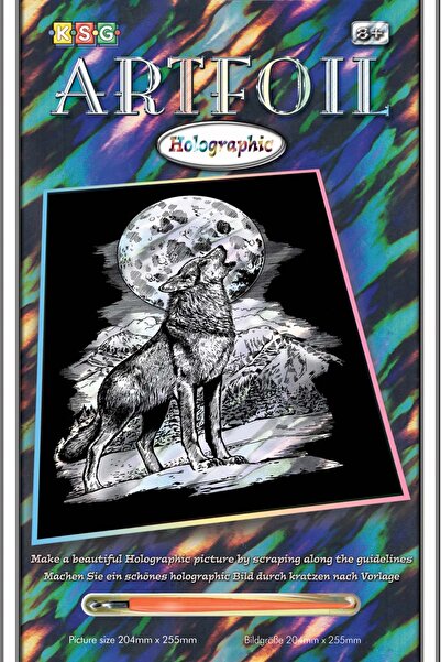 Sequin Art Hologram creative set - Wolf, 20x25cm,