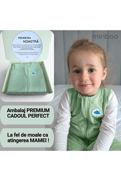 Miriboo Sleeping Bag for Babies and Children, 6-12 months, 1 TOG, PREMIUM Bamboo, Temperature Indicator