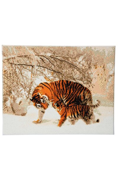 Craft Buddy Creative crystal painting set, Crystal Art Winter Tigers 40x50cm,