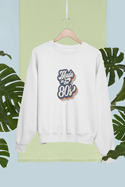 MG سترة رياضية مصنوعة في الثمانينيات من القطن المطبوع بأكمام طويلة وثلاثة خيو...