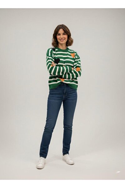 Cockatoo Blue Pink Heart Women's Knitwear Sweater