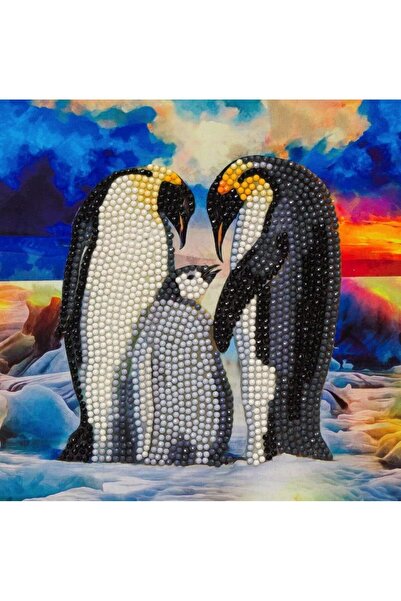 Craft Buddy Creative crystal painting set Crystal Art Card, Penguin Family, 1...