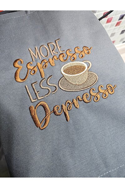 BeybiNest Embroidered Coffee Machine Cover Anthracite Grey.