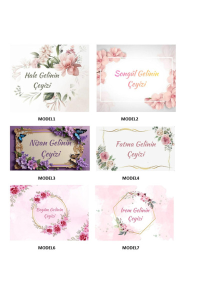 Şura Tasarım Kİşiye Özel İsimli Çeyiz Etiketi - A4 Ebat- 10'lu Paket Kendinde...