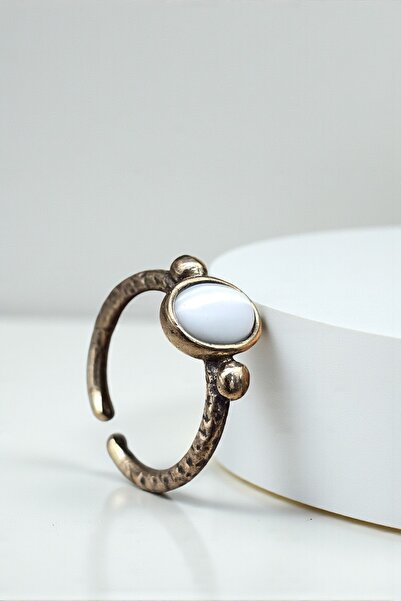 NBS Beautiful Naturel Stones Copper Selenite Ring Adjustable Genuine 100% Copper Natural Stone