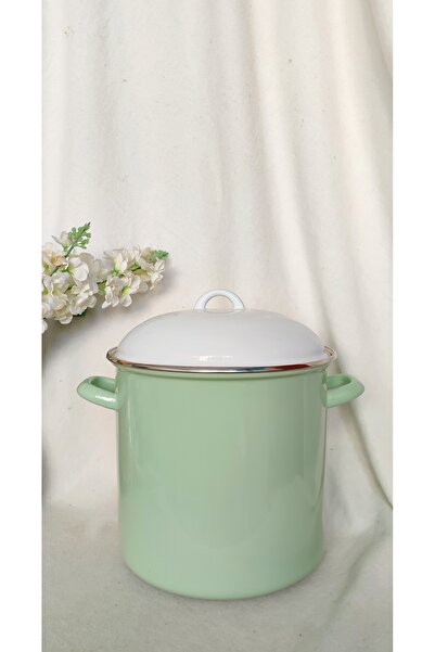 EBRULİEMAYE Mint Enamel Stockpot Deep Pot Boiler Bakraç 10 Liters Milk Jam Paste Canning Pot