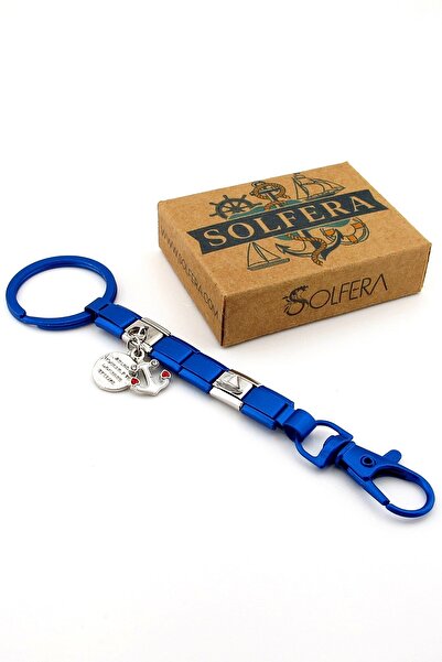 Solfera Sailor Anchor Sailing Yacht Dinghy Boat Blue Steel Charm Bag Ornament Keychain Ky092