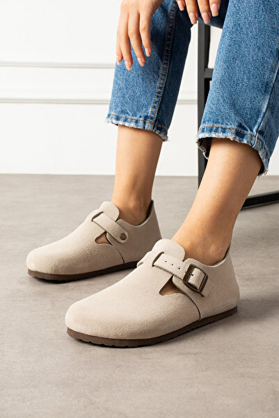 Mycorni Unisex Genuine Suede Closed Sabo Anatomical Arch Supported Natural Cork Sole Shoes