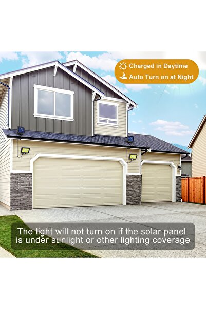 ETRONIK Solar Lights Outdoor Motion Sensor 120 COB LED 16Ft Cable 3 Modes Adjustable 5500K 2 Pack Light