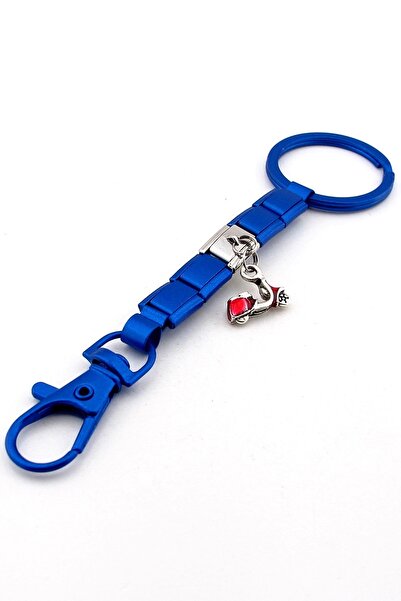 Solfera Vespa Scooter Motorcycle Italian Blue Steel Charm Bag Ornament Keychain Ky085