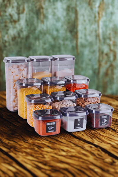 SUPERPUP 18-Piece Anthracite Storage Container Set with Spoon Gift