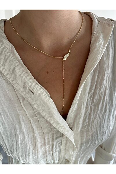 Charmist 14K Çelik Üzeri Altın Kaplama Motif Y Kolye