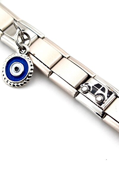 Solfera Car Iconic Evil Eye Beaded Matte Steel Charm Bag Ornament Keychain Ky101