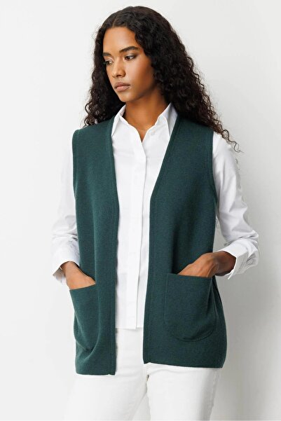 Desen 25044 Tri̇ko Çeli̇k Örgü Anne Yelek