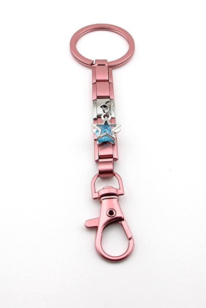 Solfera Blue Star Star Pink Stainless Steel Charm Bag Ornament Keychain Ky103