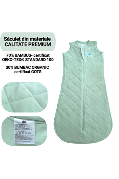 Miriboo Sleeping Bag for Babies and Children, 6-12 months, 1 TOG, PREMIUM Bamboo, Temperature Indicator