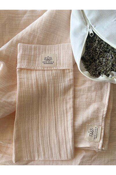 SUNYOGA Savasana Meditation Shawl & Eye Pillow - Eye Pillow Sleep Eye Mask Two in One Powder Color