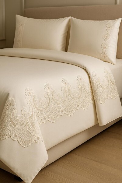 Çeyiz Bahçesi saray Fransız dantelli çift kişilik nevresim takımı