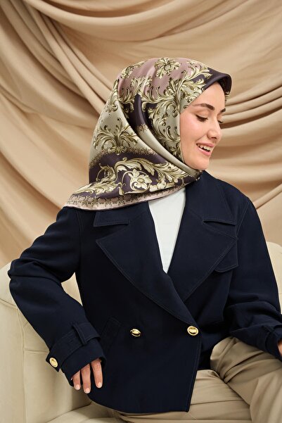 Silk Home Green Purple Baroque Pattern Tivil Woven Pure Silk Scarf-Kvs0883