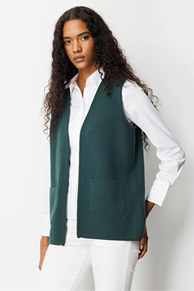 Desen 25044 Tri̇ko Çeli̇k Örgü Anne Yelek