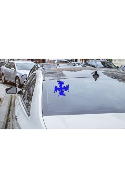 Oracal Car sticker 'Cross', 15x15 cm, Blue