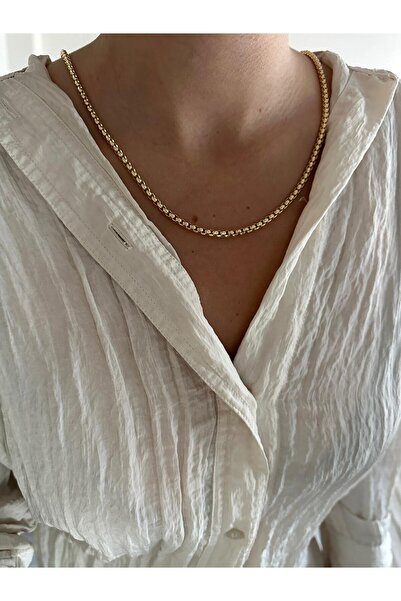 Charmist 14K Çelik Üzeri Altın Kaplama Kuyumcu İşçiliği Zincir