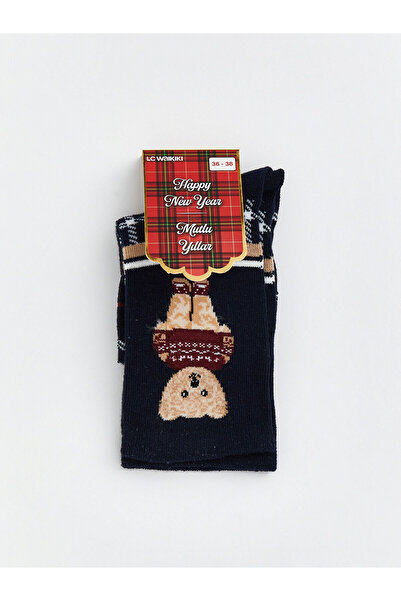LC Waikiki Özmarka New Season Bear Teddy Printed Women's Socks