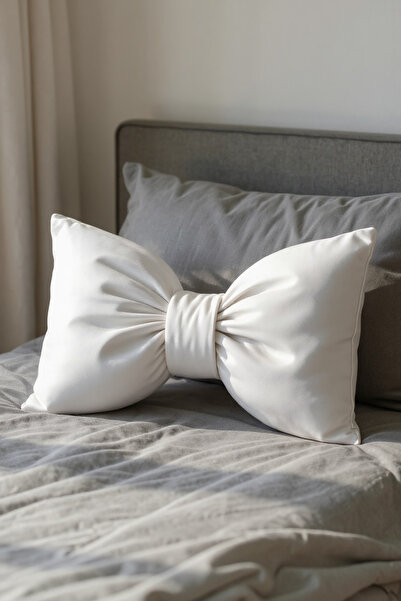FARCY Bow-Shaped Decorative Pillow with Inner Filling Bow Ribbon Pillow Throw Pillow Cushion