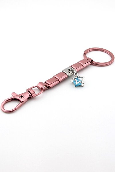 Solfera Blue Star Star Pink Stainless Steel Charm Bag Ornament Keychain Ky103