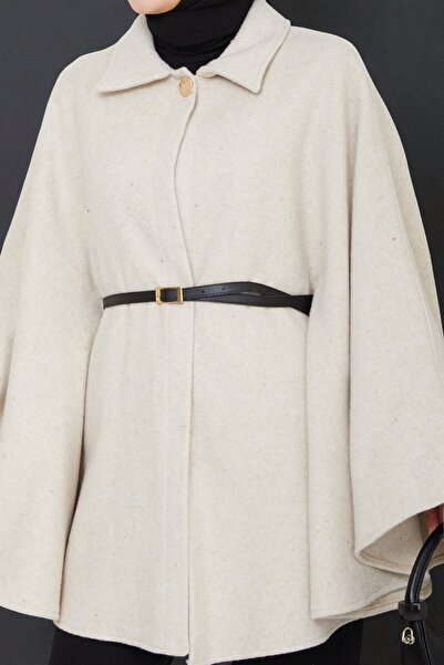 Cochines Μπεζ εκρού χρυσό κοντό παλτό με κορδόνια και κουμπιά, γιακά πουκάμισου, μακρύ παντζόνι, τουνίκ, μακρύ παντζόνι