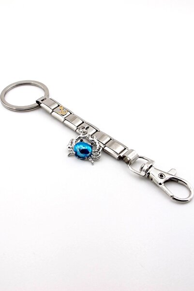 Solfera Blue Crab Anchor Sailor Marine Shiny Steel Charm Bag Ornament Keychain Ky099