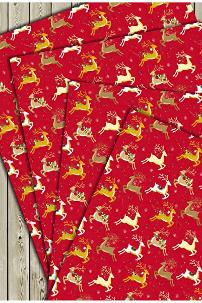 Mia Pera 50x70 Cm Yılbaşı Hediye Paketleme Ambalaj Kağıdı (4’LÜ PAKET)