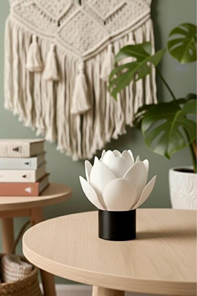 HD1001 Lotus Çiçeği Lamba Abajur Bohem Modern Dekor Mumluk Dekorasyon Süs 10cm