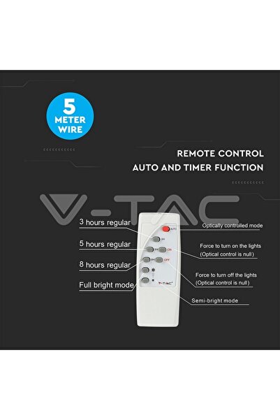 V-TAC Reflector LED 12W 6000K 550lm cu incarcare solara