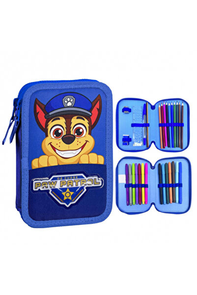 PAW PATROL Chase Pencil Case, 2 compartments, 29 pieces
