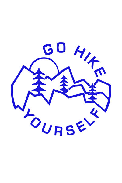 Oracal Car sticker 'Go hike yourself', 15x15 cm, Blue