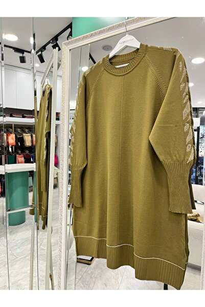 MRM MERAM BUTİK Dna Silvery Sleeve Mercerized Tunic - Oil Green - 2