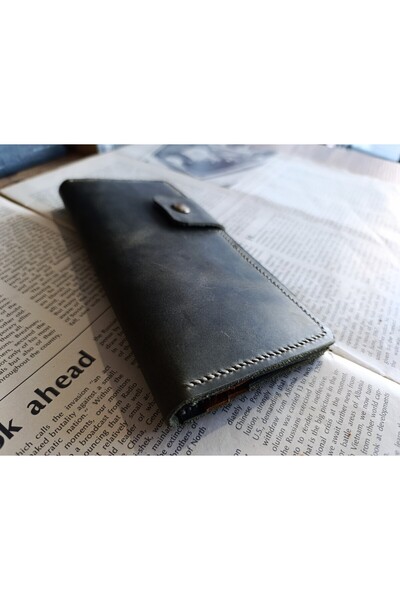 Mahfuz Cutting to Stitching Fully Handcrafted Real Leather Wallet 12 Cards 2 Compartments Space (19.4Cm*8.5Cm) Nul1