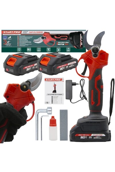 StartPro Cordless electric garden shears, SAP- 21/28BME, 20V, 2000mAh battery, motor