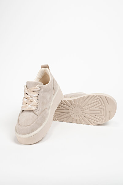 Munshoes Puffy Lace-Up Suede Women's Shoes