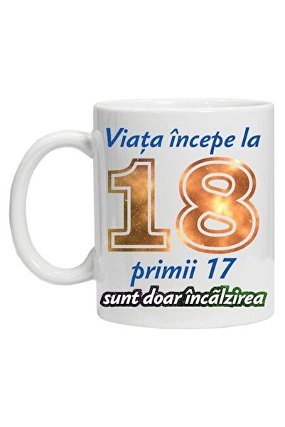 CRD PRINT Personalized mug "Life begins at" 18 years old, CRD PRINT, 330ml