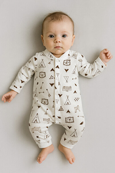 OMY 100% قطن 3-6-9 أشهر بذلة منقوشة وملابس خروج من المستشفى لحديثي الولادة مطبوع بذلة مريحة للغاية 88013