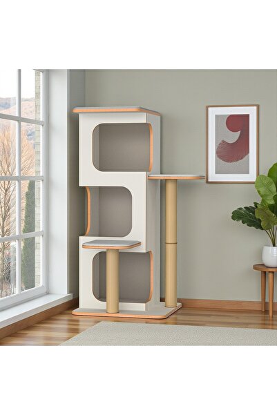 Patihomes Pro Layered Cat Scratching Play House - 3 Slots - 18mm Mdf - with Cushion