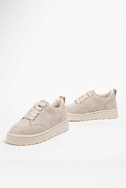 Munshoes Puffy Lace-Up Suede Women's Shoes