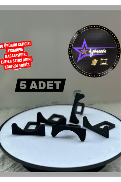 aysanova Evcil hayvan arka koltuk kemer aparatı universal 5 adet siyah renk