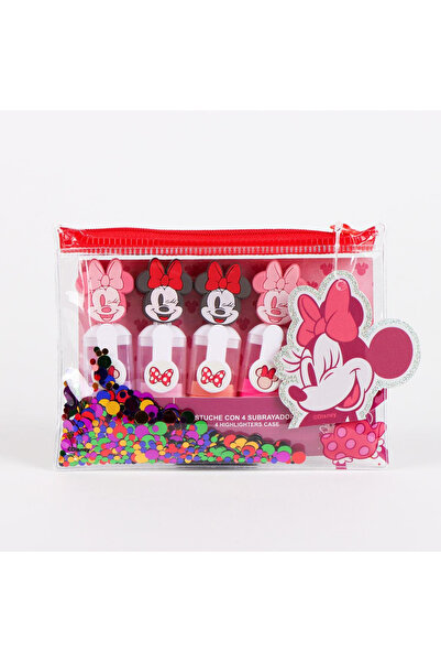 Minnie Mouse Set of 4 Disney highlighters with case
