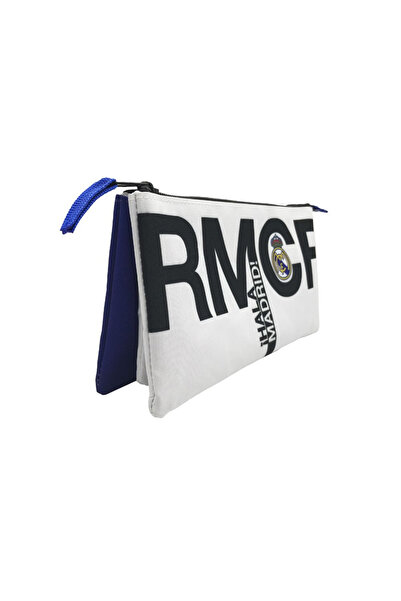 Real Madrid pencil case, 3 compartments, unfilled, 23 x 3 x 12 cm