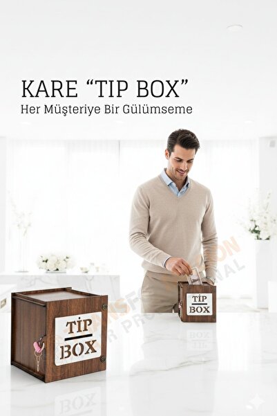 Transformacion Lazer Kesim Ahşap Tip Box – Bahşiş Kutusu | 13x13x12 cm Dekora...