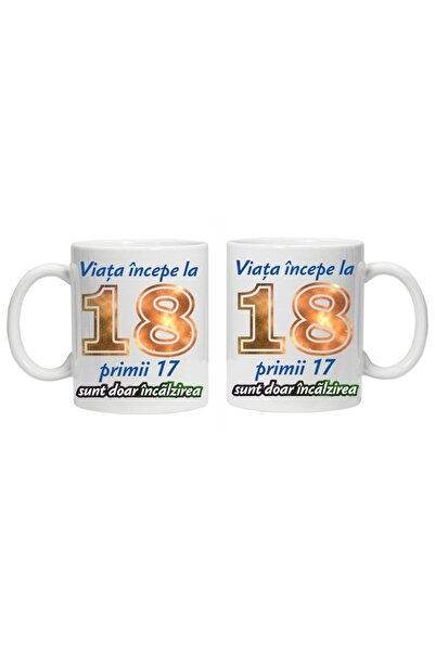 CRD PRINT Personalized mug "Life begins at" 18 years old, CRD PRINT, 330ml