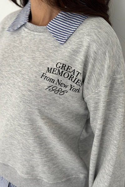 Noa Noa Women's Shirt Detailed Printed Sweatshirt – Serene Layer